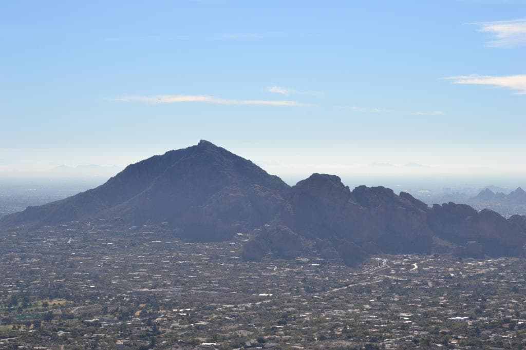 Camelback (I think) from TwoBit Peak (aka Dixie Peak) Phoenix Mountains Preserve