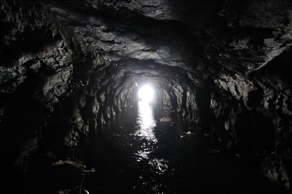 The tunnel for leading water from Chikusa River
