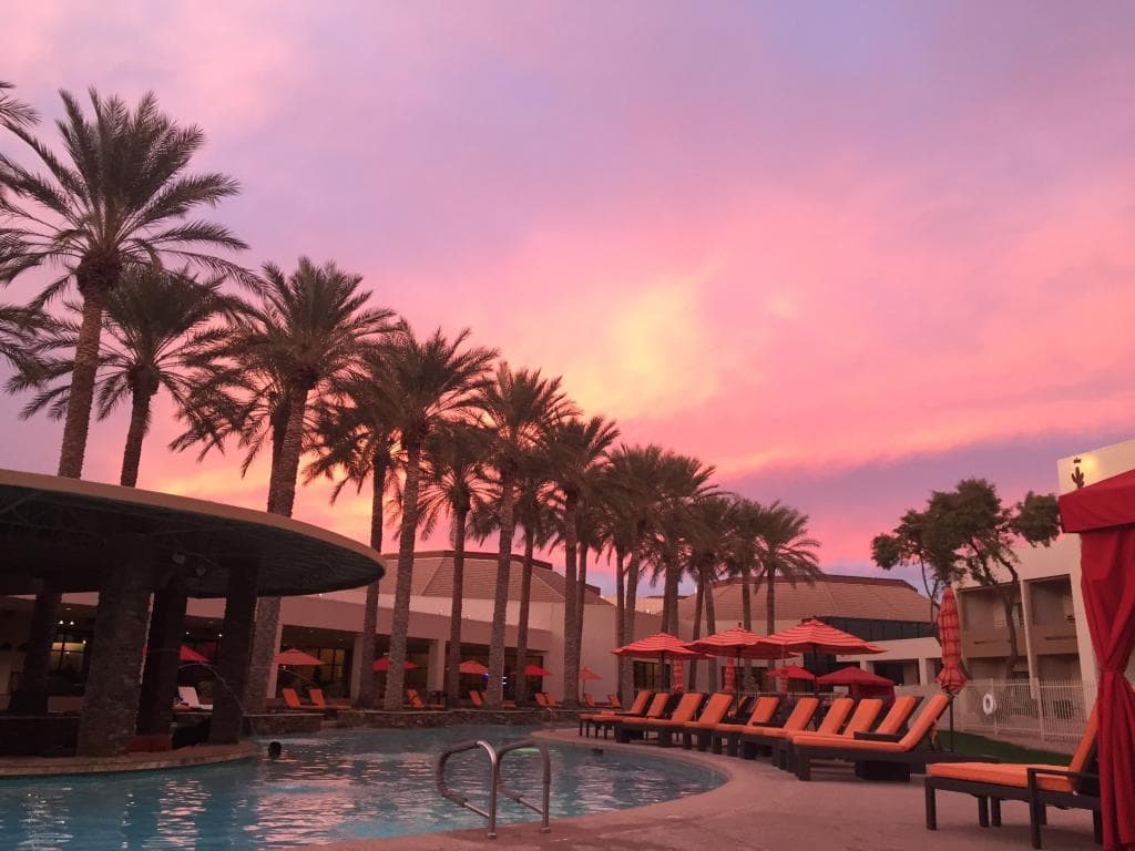 Sunset at poolside