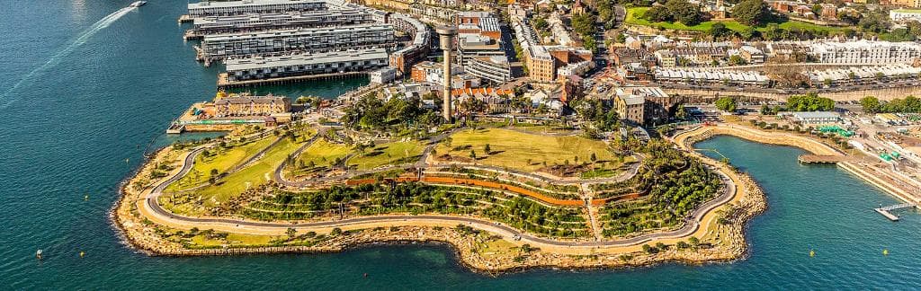 Aerial view of Barangaroo Reserve