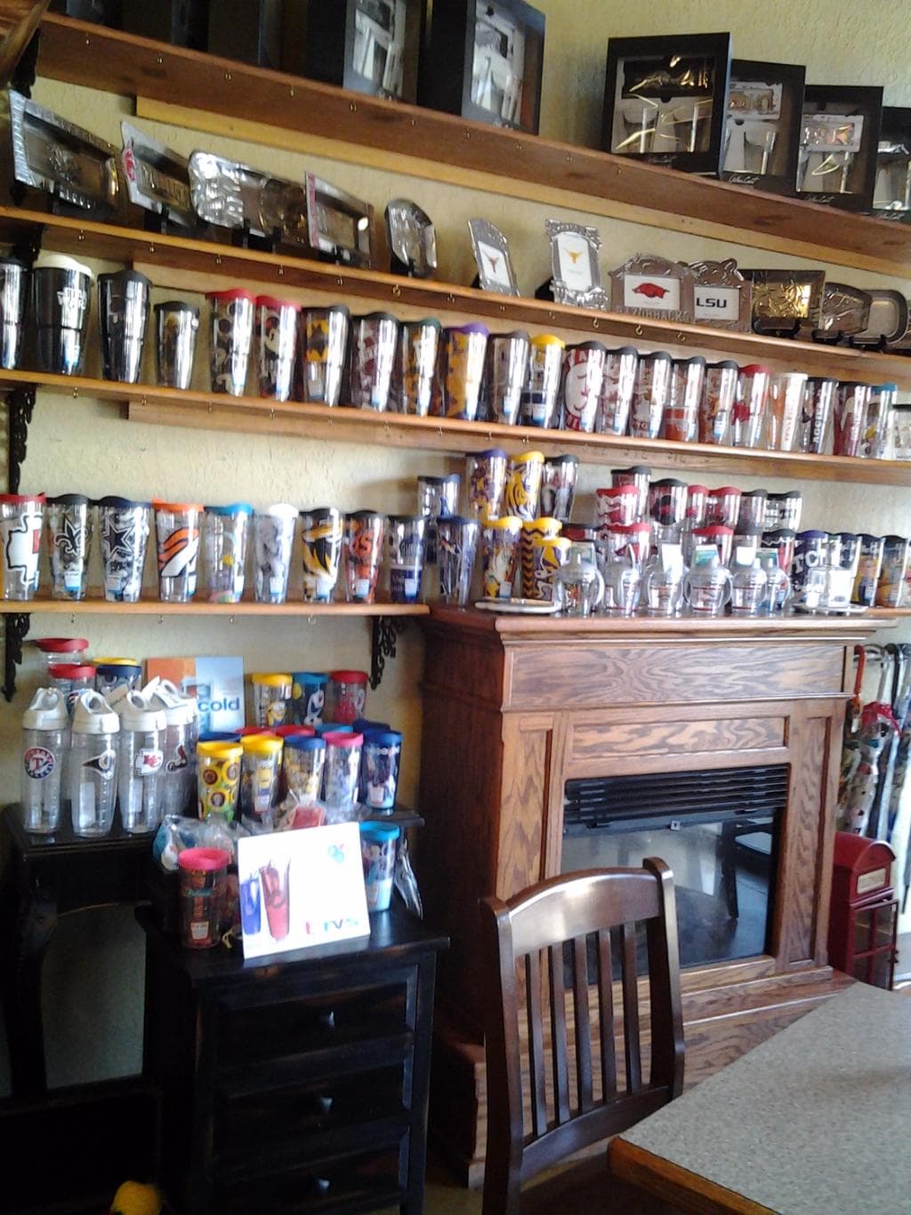 Wall gift area, there are other items placed around the Cafe.