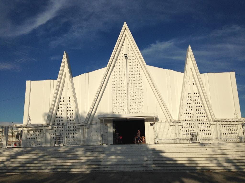 Church exterior - each cross-shaped spot you see is actually for ventilation.