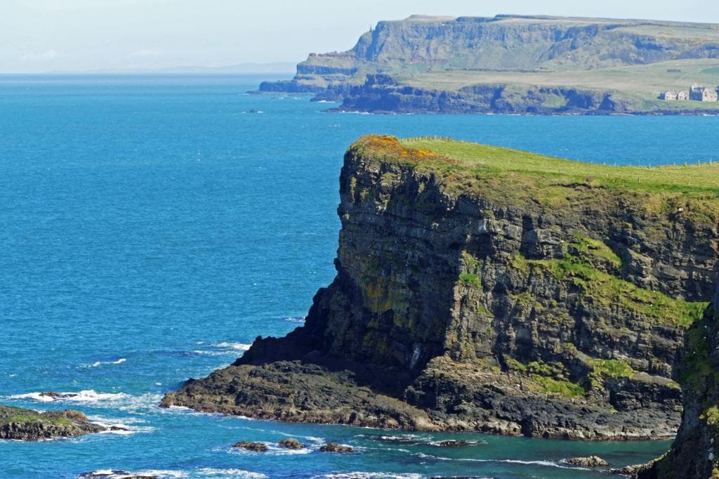 Giant's Causeway in far distance (2nd headland in photo).