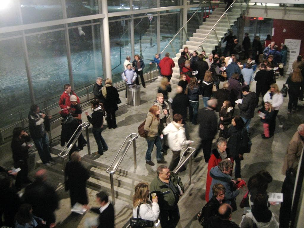 wall of windows and sturdy staircase