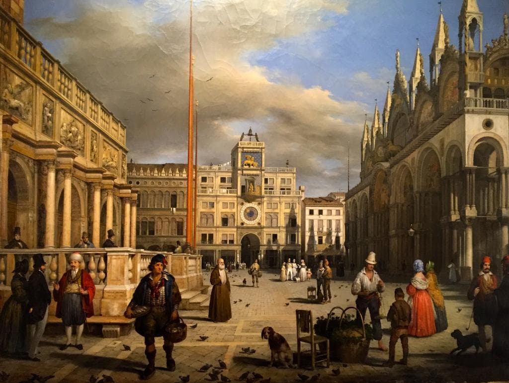 scènes de la vie sur la place Saint Marc