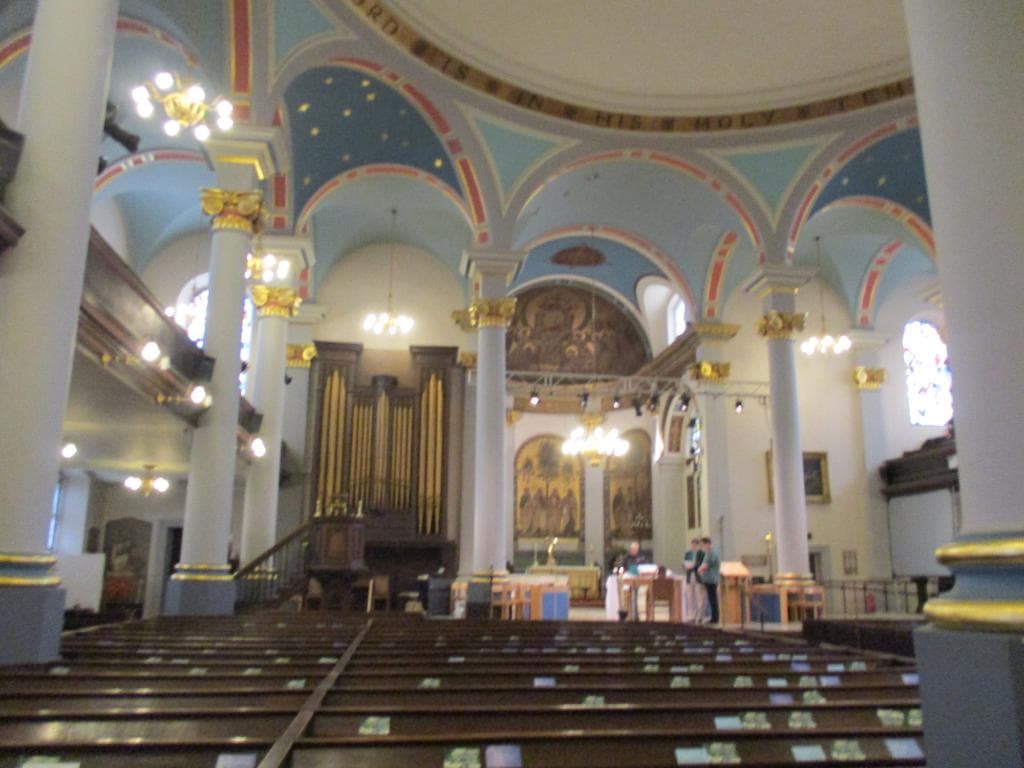 Very nice welcome from those waiting for a Sunday service