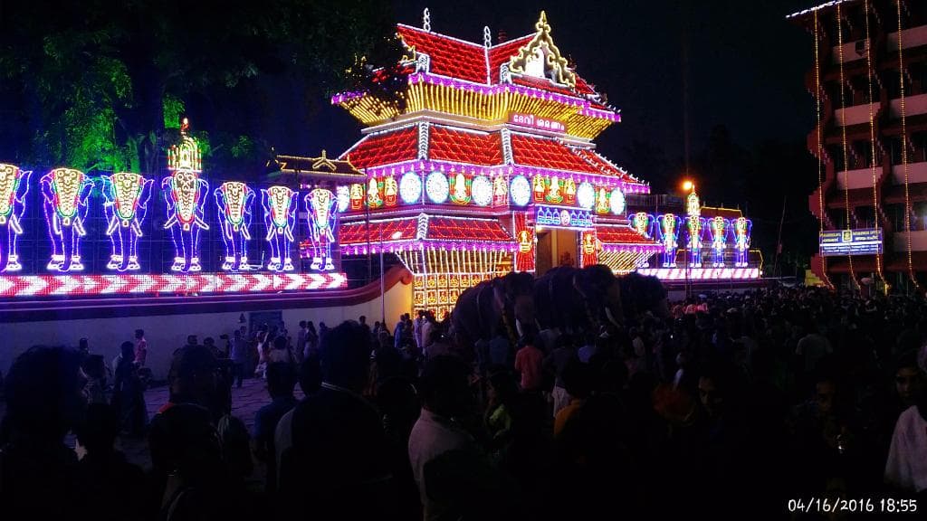Front view with lighting - during Thirssurpooram