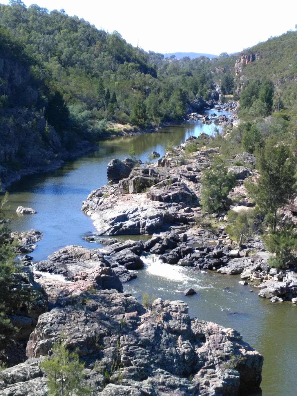 View down to the river