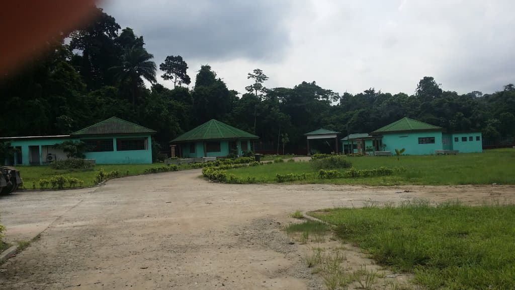 Les bâtiments à l'entrée