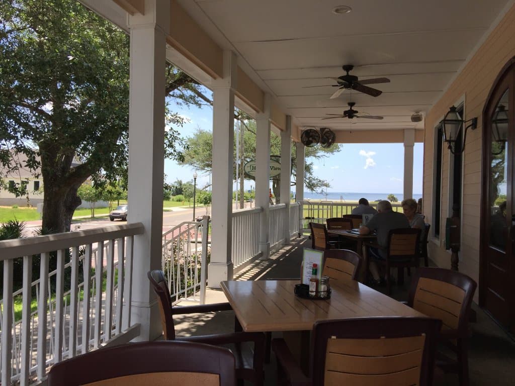 Looking out towards the Gulf of Mexico from Harbor View porch.