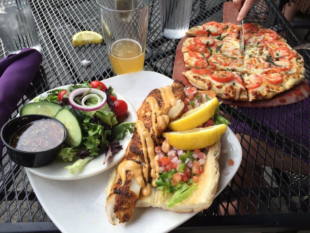 Blacken Haddock Po Boy and pizza