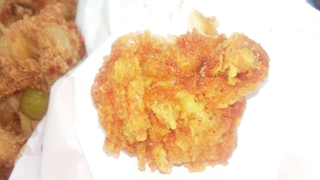 Chicken(?) THIGH Extremely Small. 1st bite Tasty. Only took 4 bites to complete! Smh