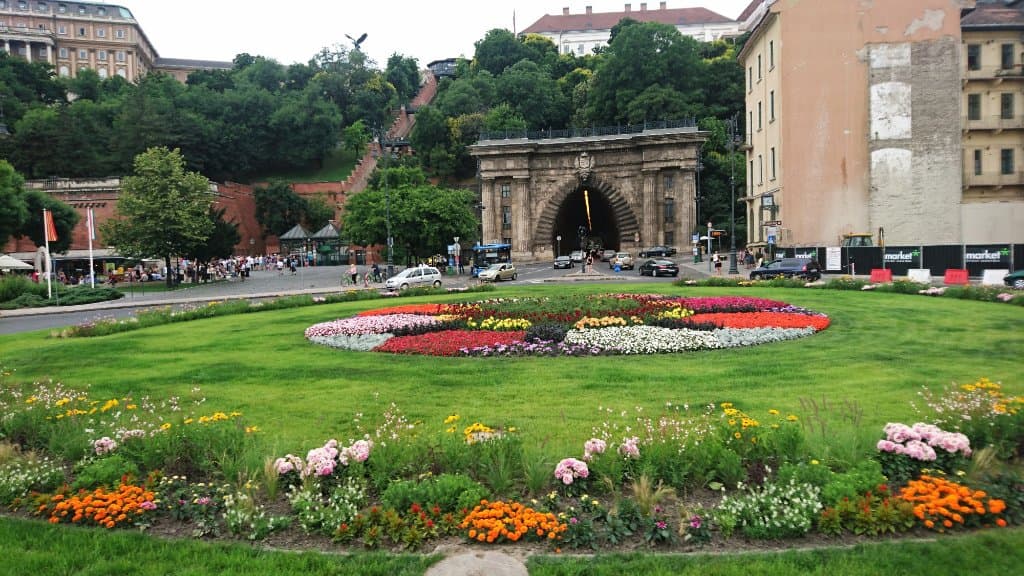 Budapest - Clark Adam Square - in the background: Buda Castle Tunnel