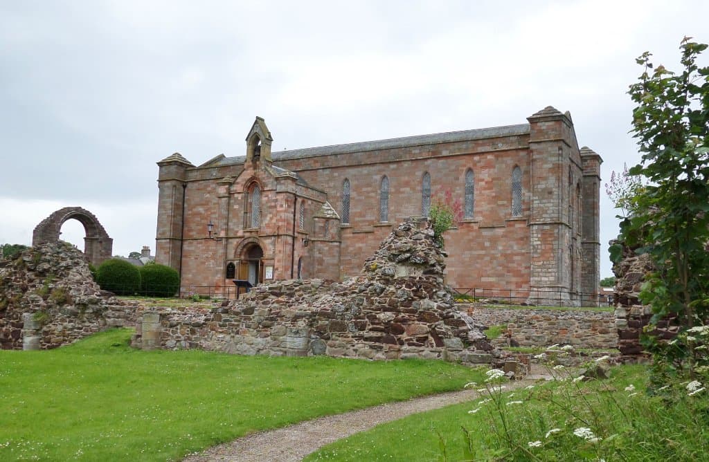 The church from the communal gardens