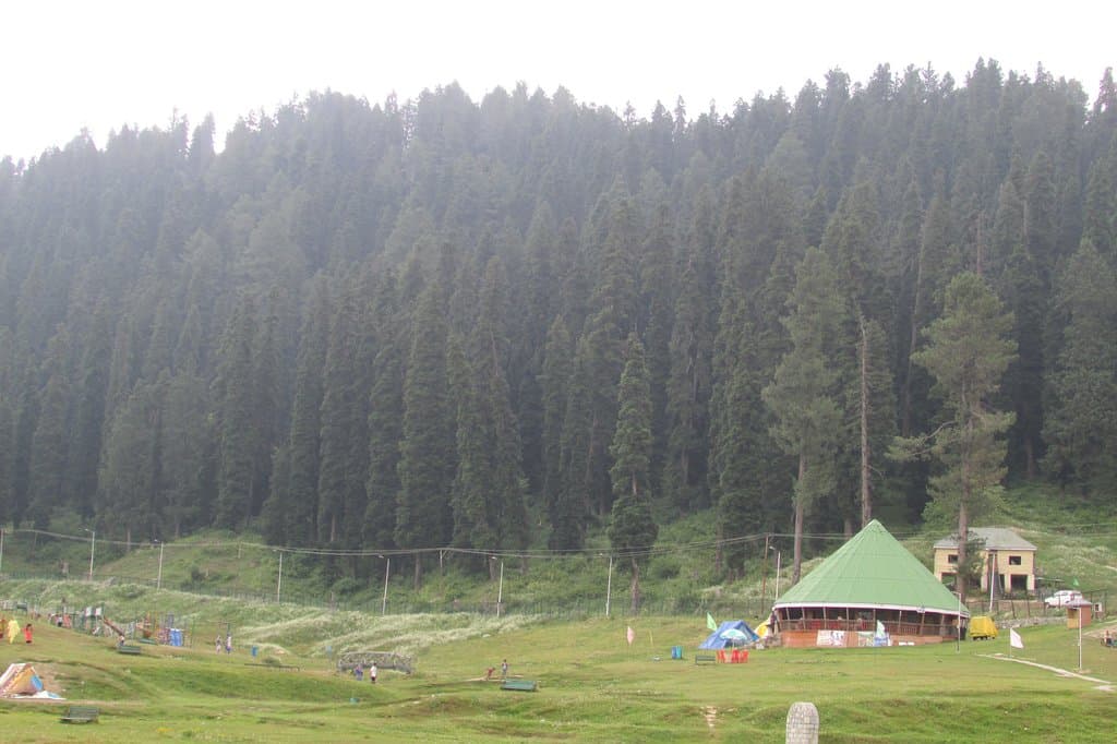 The pavilion and other equipments against the velvety backdrop