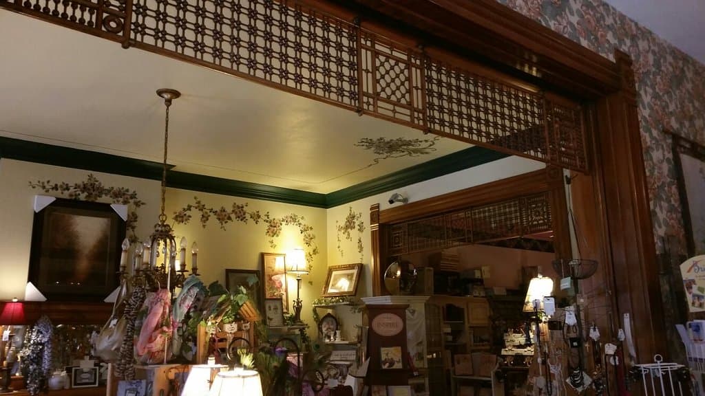 Beautiful woodwork and staircases, the flower mural is original to the 1890's house, and has bee