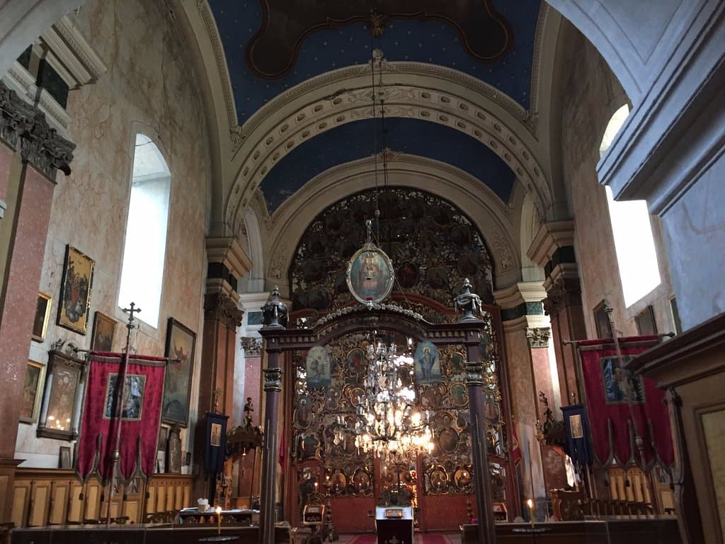 Close-up of the main altar