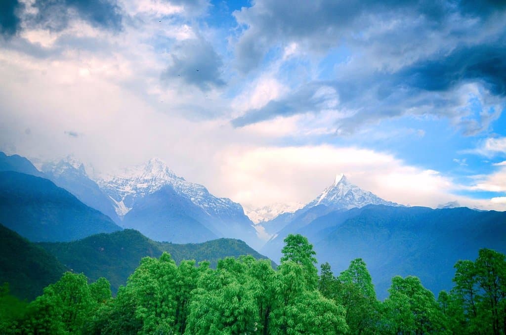 Annapurna Himalaya View From Ghandruk Village 