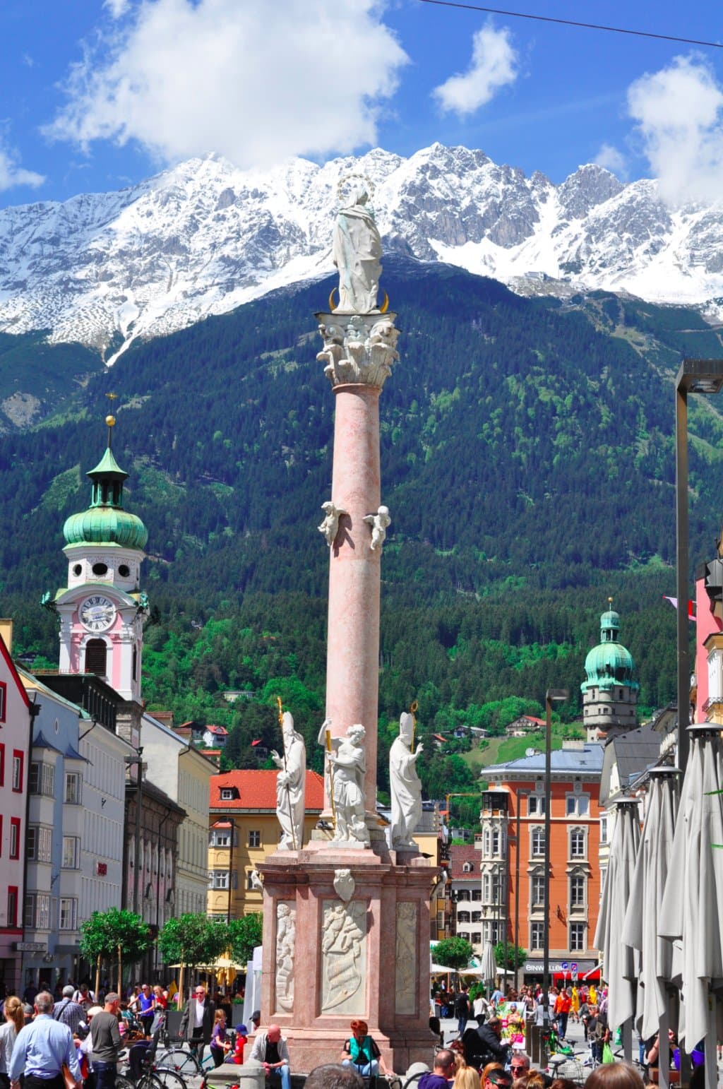 Beautiful snow capped mountain in the background