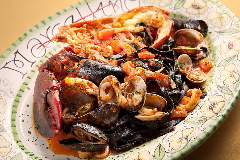 "Santa Lucia" Chef's exquisite hand crafted pasta w heaps of crustaceans and fresh lobster