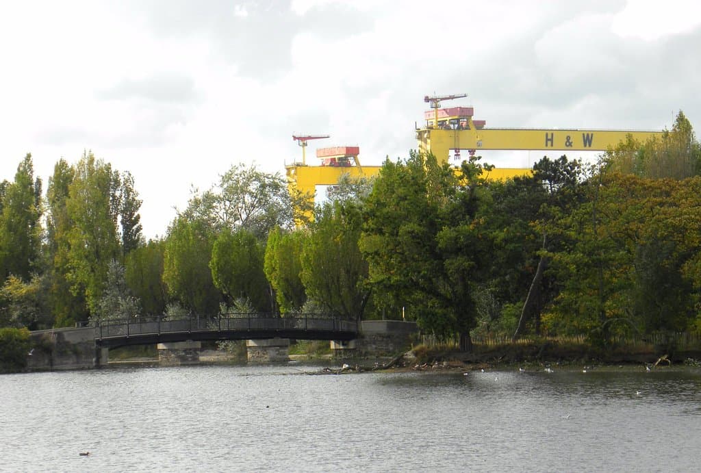 Victoria Park in the foreground with Samson and Goliath in the background