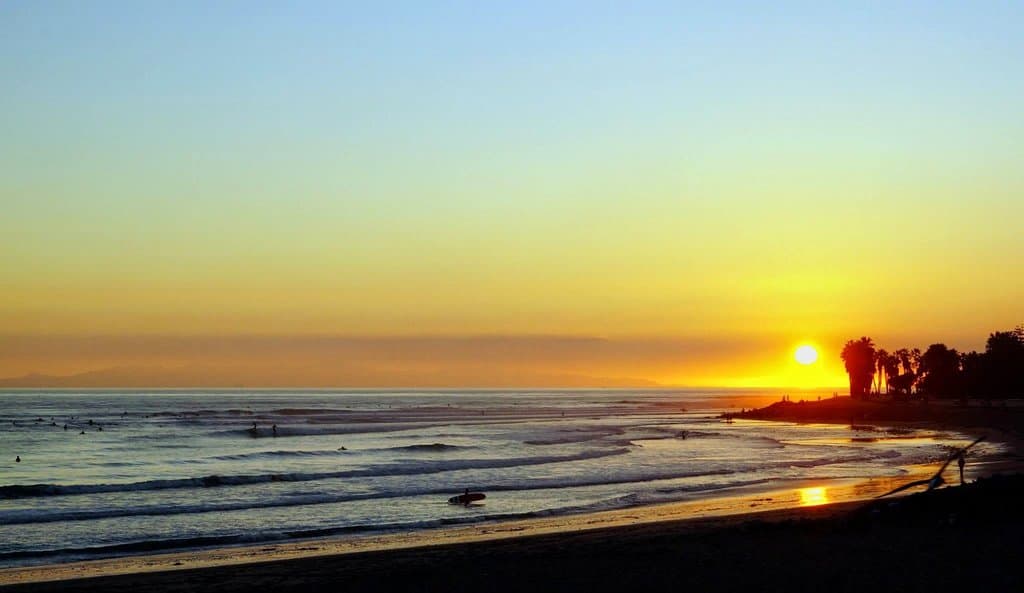 Surfer's Point at sunset