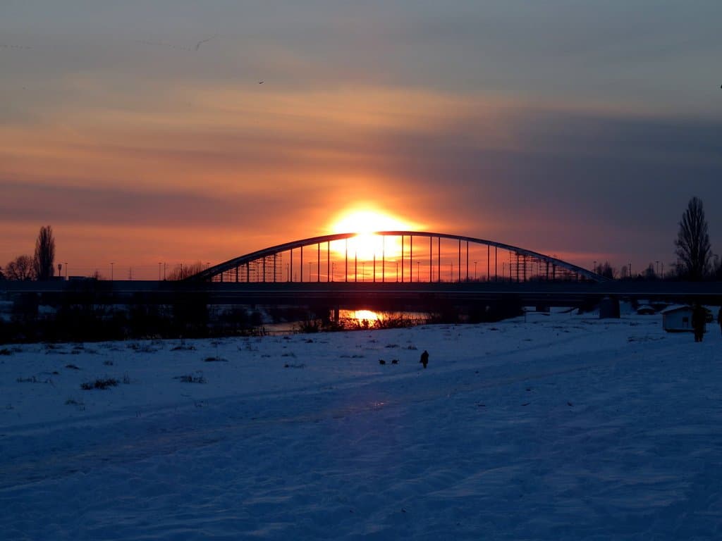 Tramonto nella neve