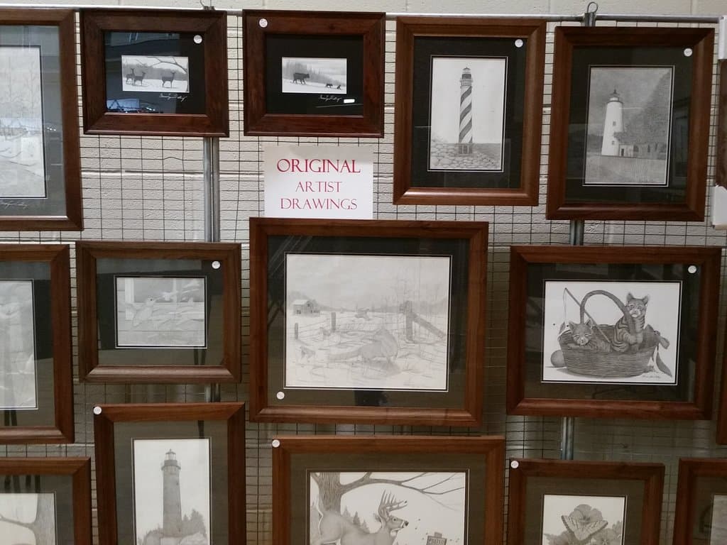 Mouth Drawings by Bruce Dellinger at the Art and Craft show Nov. 26 & 27, 2016
