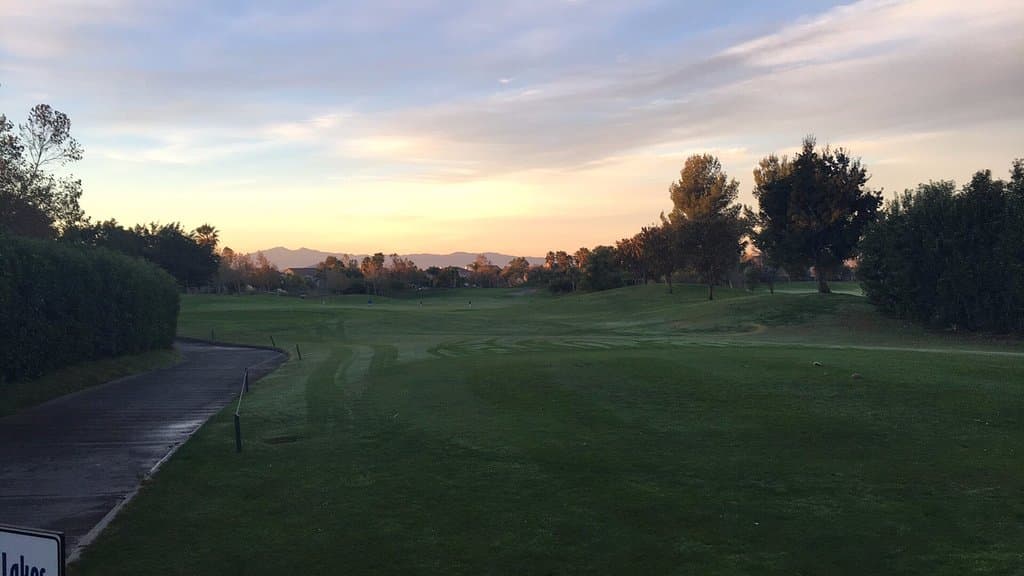 First fairway at dawn