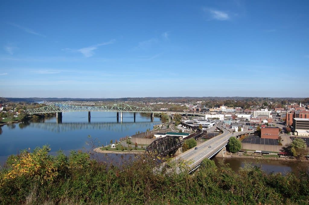Parkersburg with Little Kanawha and Ohio Rivers