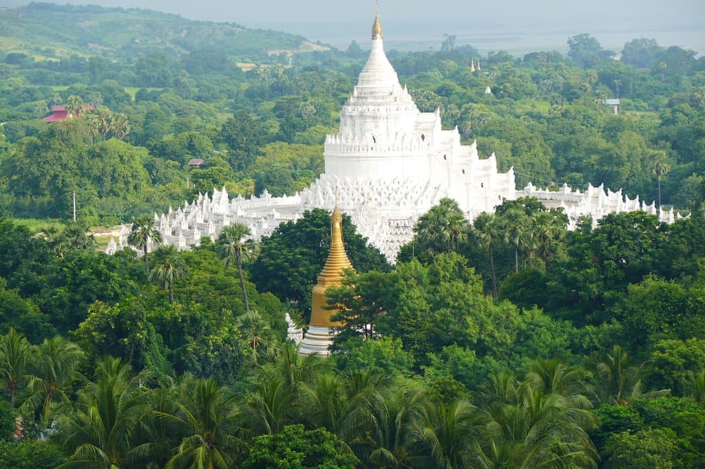 Hsinbyume Pagoda view from Mantara Gyi Pagoda