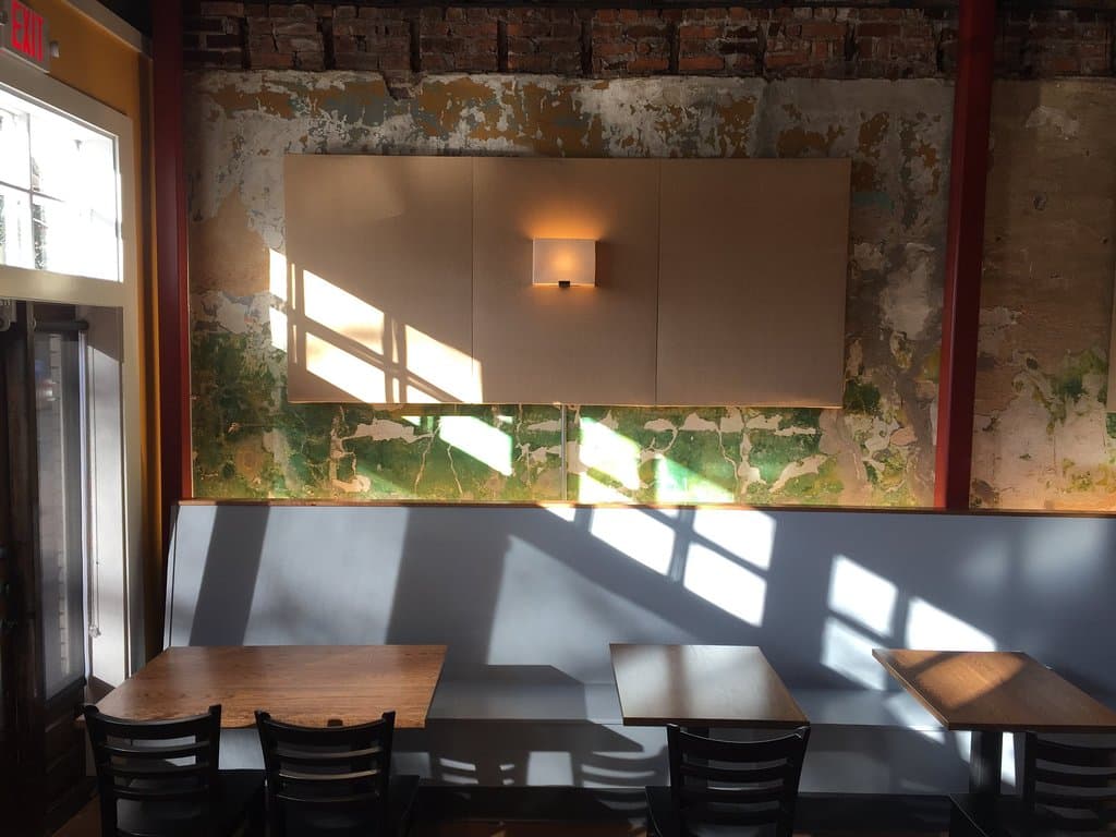 Charming rustic interior.