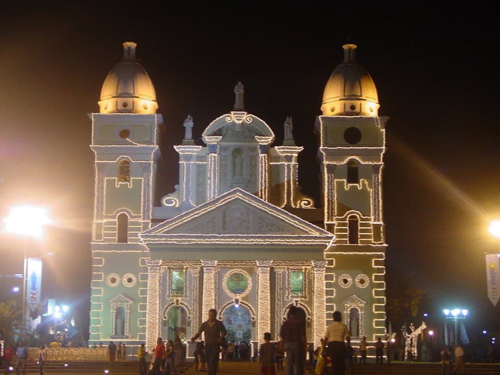 Night View of the Basilica de la Chinita in Maracaibo, Venezuela