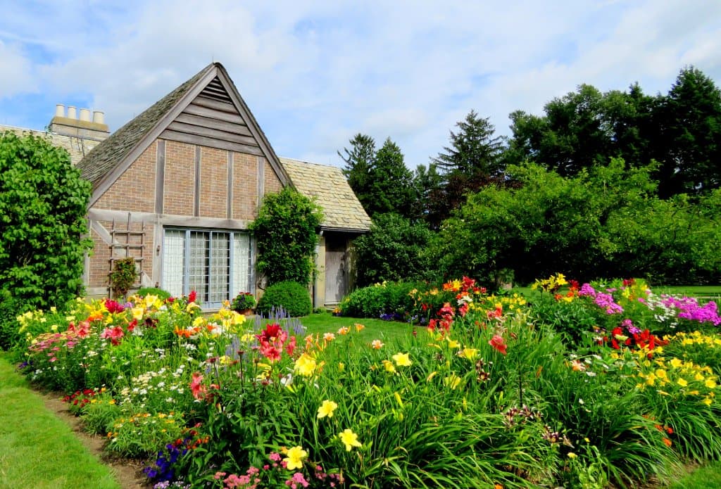 One of two lovely gardens