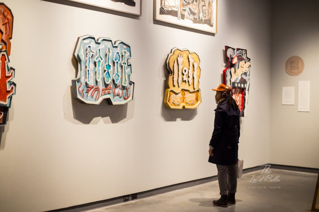 My friend viewing the artwork