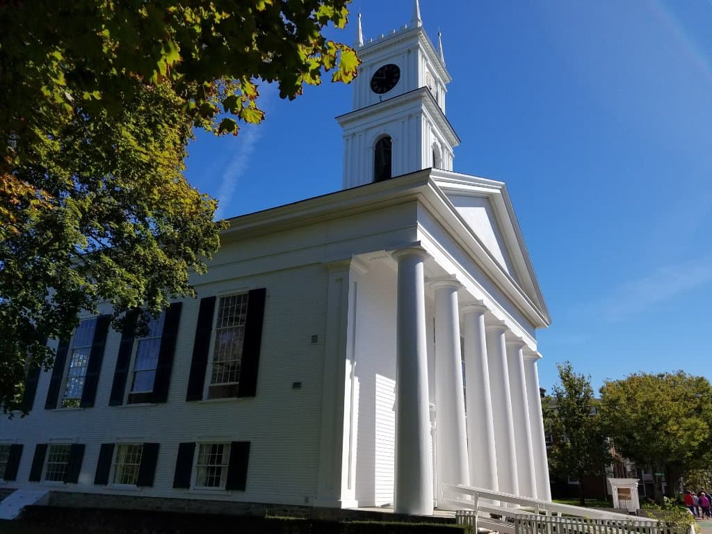 Majestic outside view of the Old Whaling Church