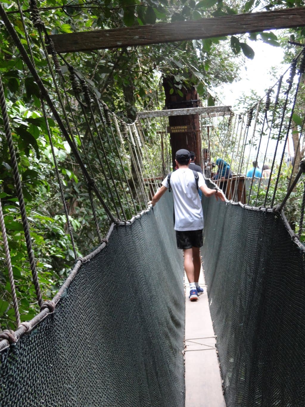On the walkway my Nephew, he is 5'7 inches/ 1.70 metres tall