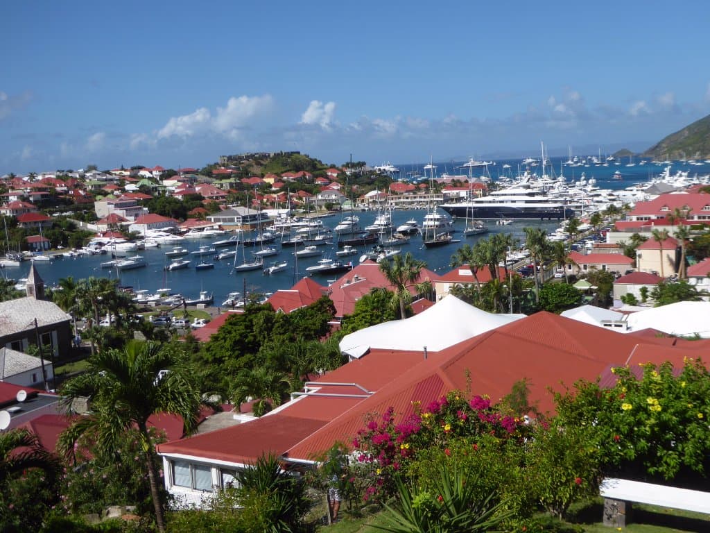 View of Gustavia from the steps of the Swedish Jail