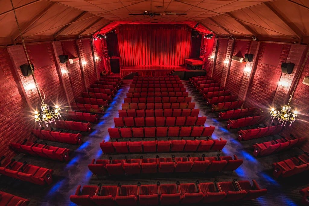 Inside the beautiful Avoca Beach Picture Theatre from the projection box