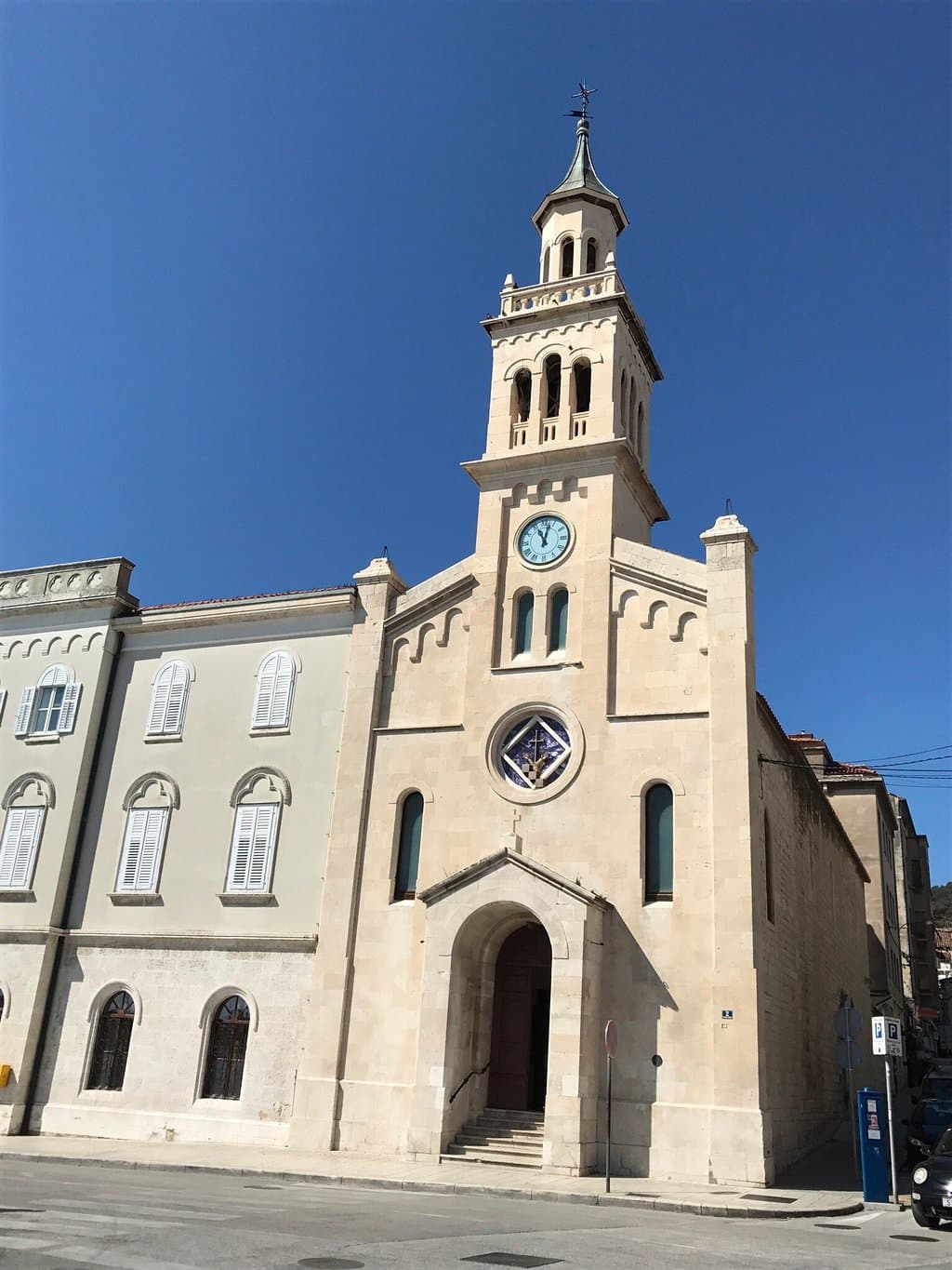 The church is still in service and packed during the mass.