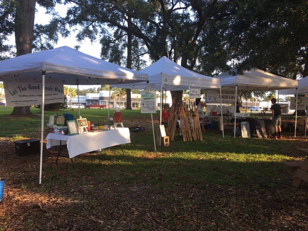 Vendors at the farmers market