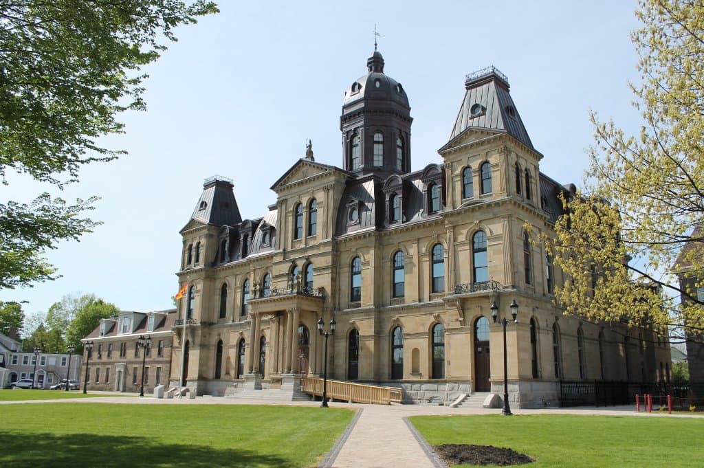 The Legislative Assembly of New Brunswick has been the seat of government since 1882.