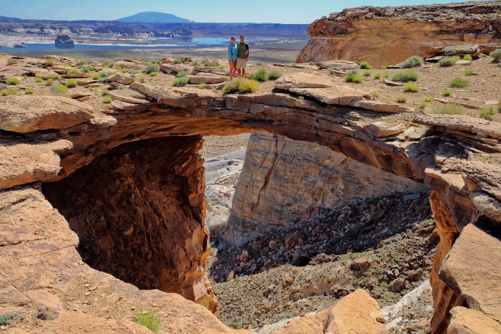 Skylight Arch, Stud Horse Point (Lone Rock, Lake Powell in background)