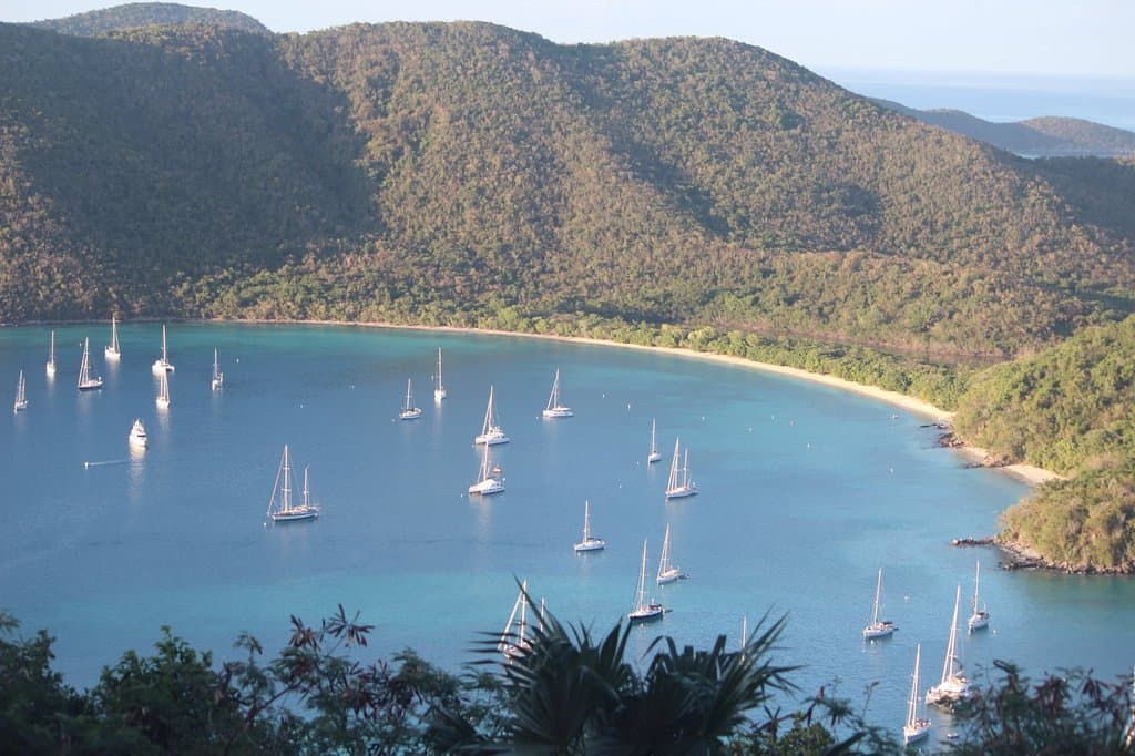 View of Maho Bay from America Hill