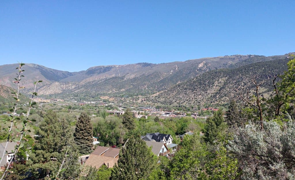 View of Glenwood Springs from trail