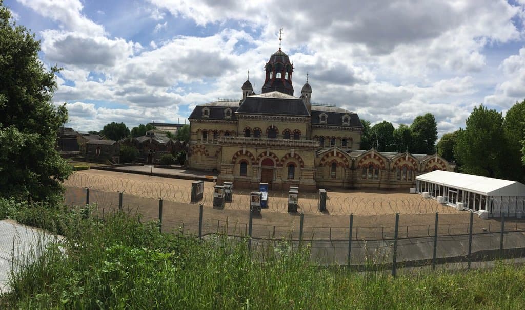 Abbey Mills Pumping Station viewed from the Greenway