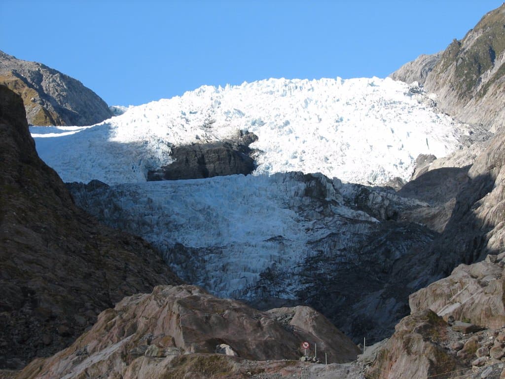 View of Glacier through telephoto lense