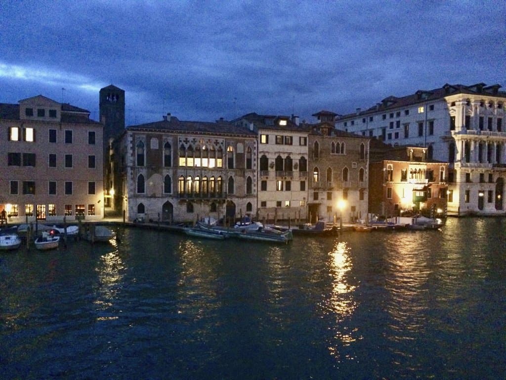 View of Grand Canal from loggia porch.