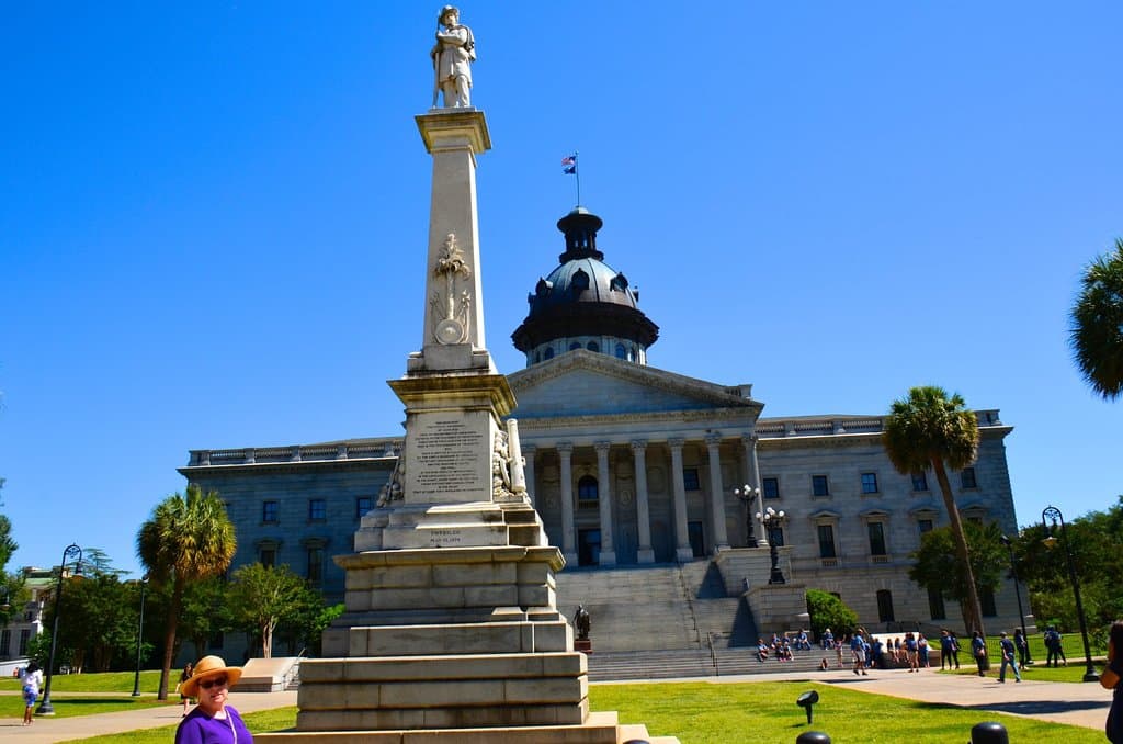 Anita in front of South Carolina State House