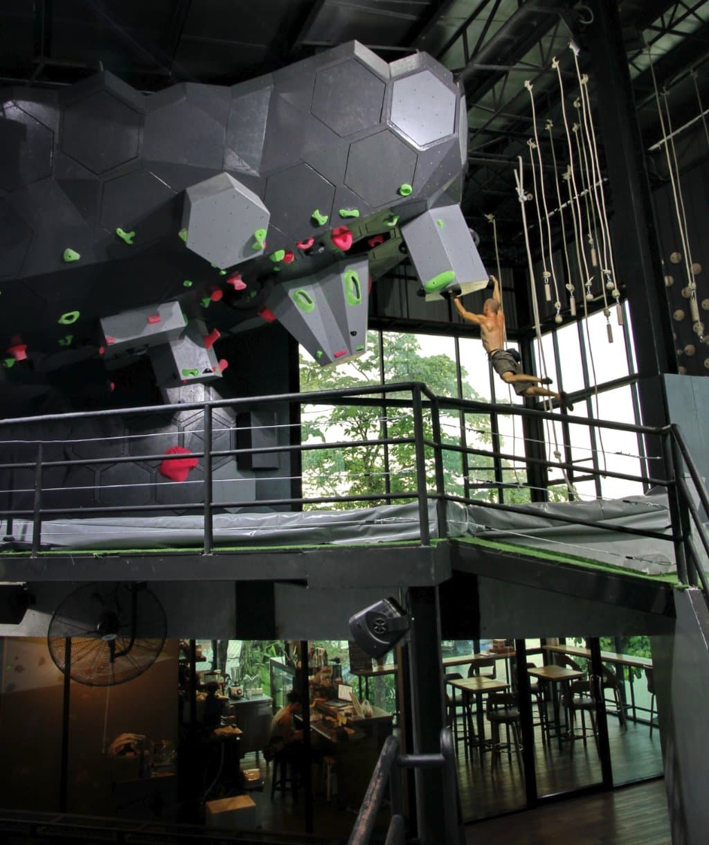 REBEL Rock climbing unique roof bouldering